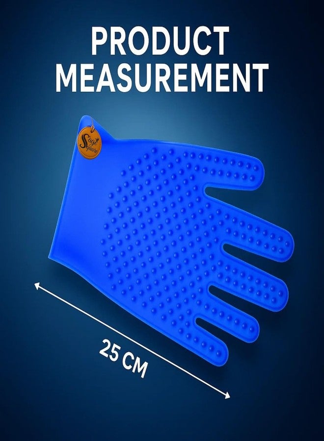 سايج سكوير قفاز تنظيف الشعر من السيليكون الكامل من سيج سكوير، 25 سم، للكلاب والقطط | مطاط مرن للعناية بالحيوانات الأليفة بشعيرات ناعمة | يزيل الشعر المتساقط والأوساخ | قفاز استحمام قابل للغسل | يناسب كلتا اليدين | قد يختلف اللون - Image 3